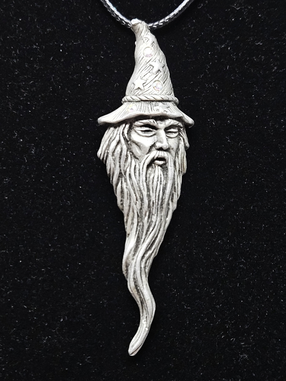 Vtg JJ Wizard Pendant Necklace - Mystical Magic Merlin